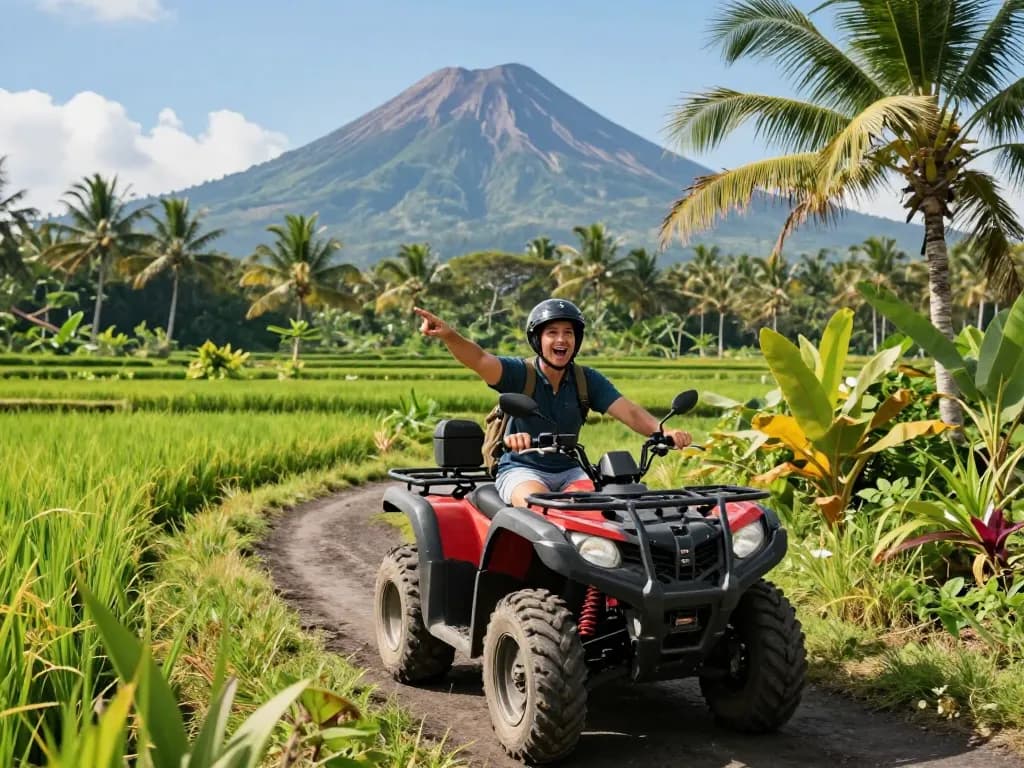 Experience unforgettable adventures exploring Bali tour packages with ATV rides through scenic landscapes and vibrant rice fields.