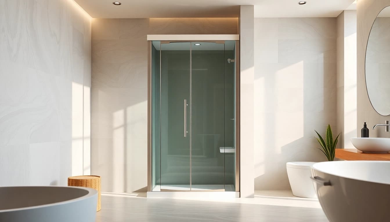 Duschkabine 80x80: Stilvolle und moderne Duschkabine in einem elegant gestalteten Badezimmer