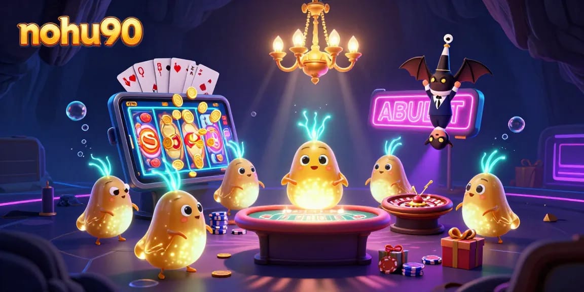 Experience thrilling wins at nohu90 with glowing casino characters and dynamic game action