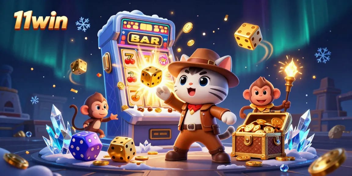Experience the thrill of 11win with vibrant, animated casino adventures featuring lucky symbols and dynamic characters.