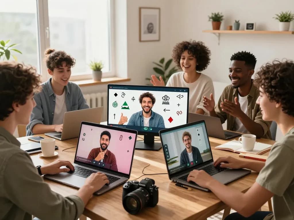 Engaging دردشة فلسطين social interaction scene with diverse users connecting online