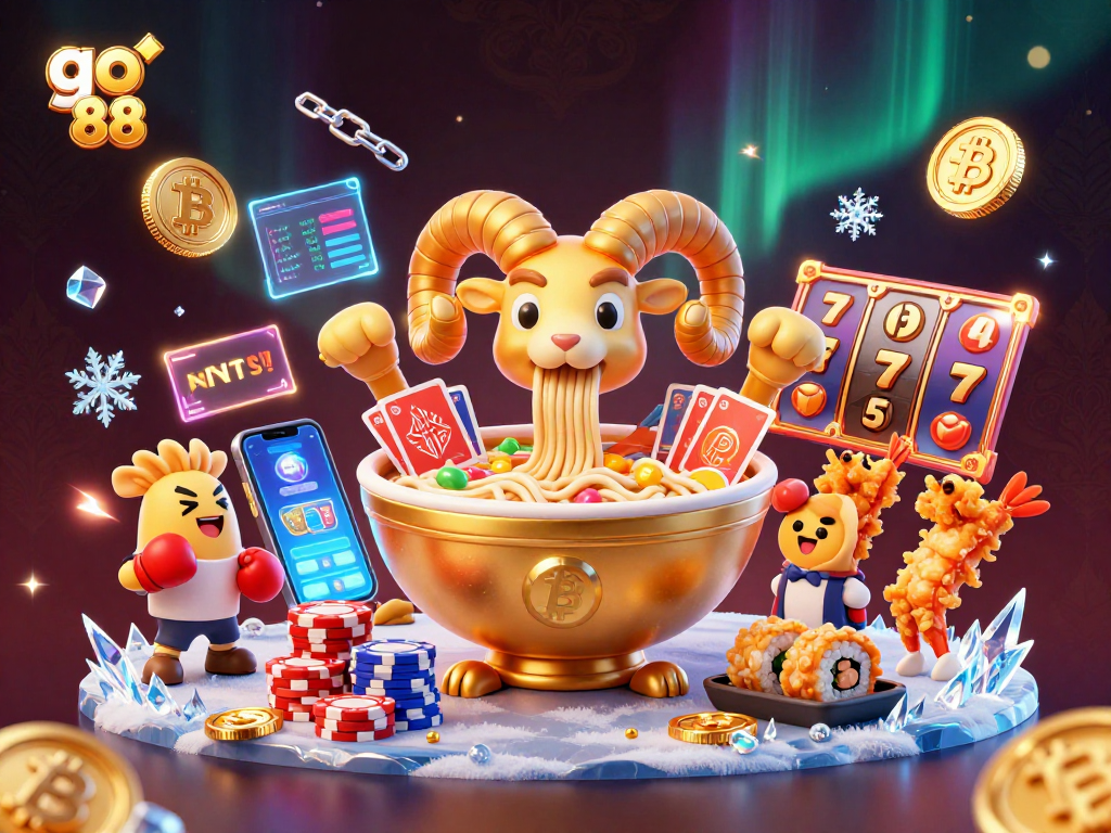 Engage in vibrant go 88 action with colorful casino characters thriving in a digital gambling scene.