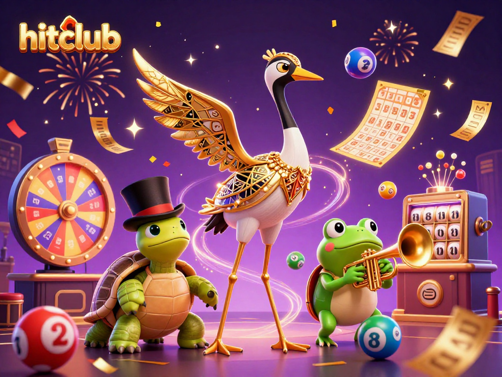 Engage with hitclub's dynamic gaming environment featuring a lively scene of carnival-like festivities.