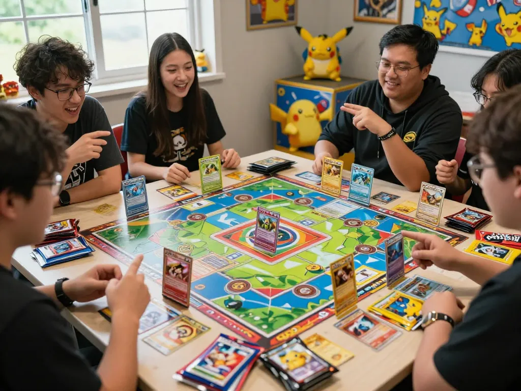Energetic gameplay scene showcasing Ascended Heroes Pokémon TCG cards during a match.