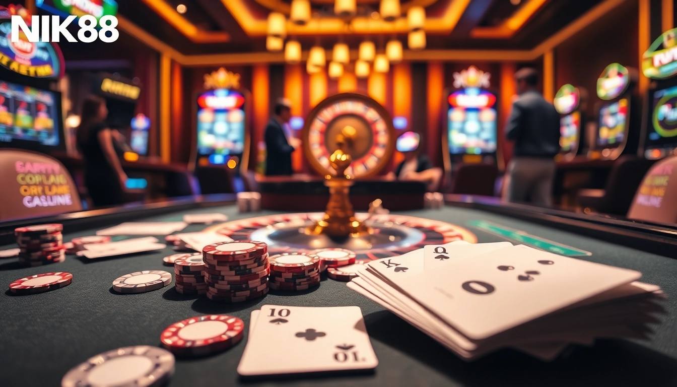 Experience thrilling gameplay at NK88 with a lively casino atmosphere and engaging players.