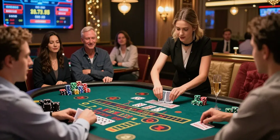 Engaging baccarat game scene with players and dealer in vibrant online casino atmosphere.