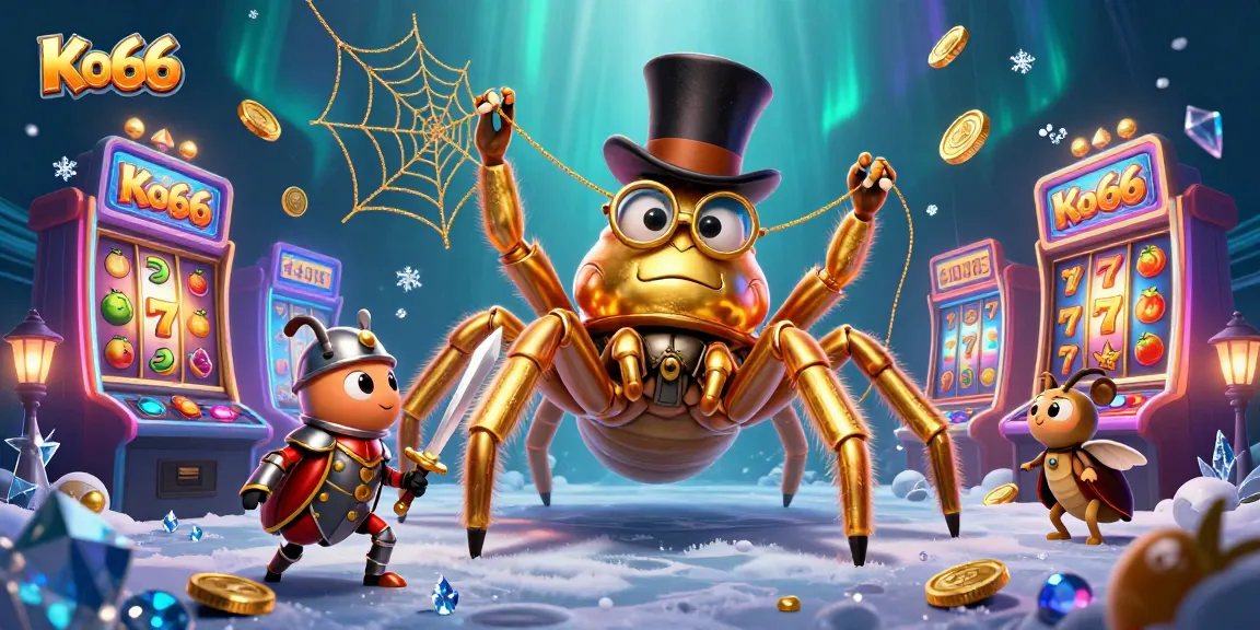 Play thrilling slots with Ko66 featuring a giant tarantula and a brave beetle knight.