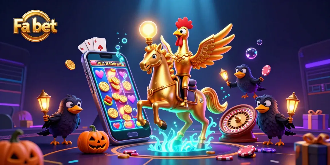 Join the fun at Fa bet with this vibrant 3D casino illustration featuring winning symbols and characters.