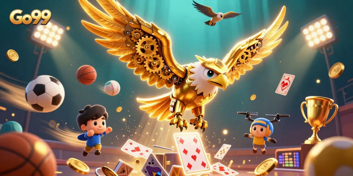 Experience the thrill of winning at Go99 with dynamic gaming action and vibrant elements.